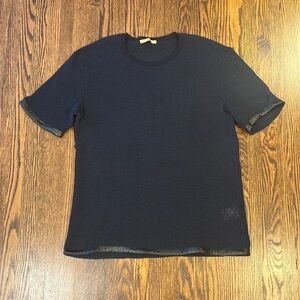 Nuur Netted T-Shirt with Pleather Trim